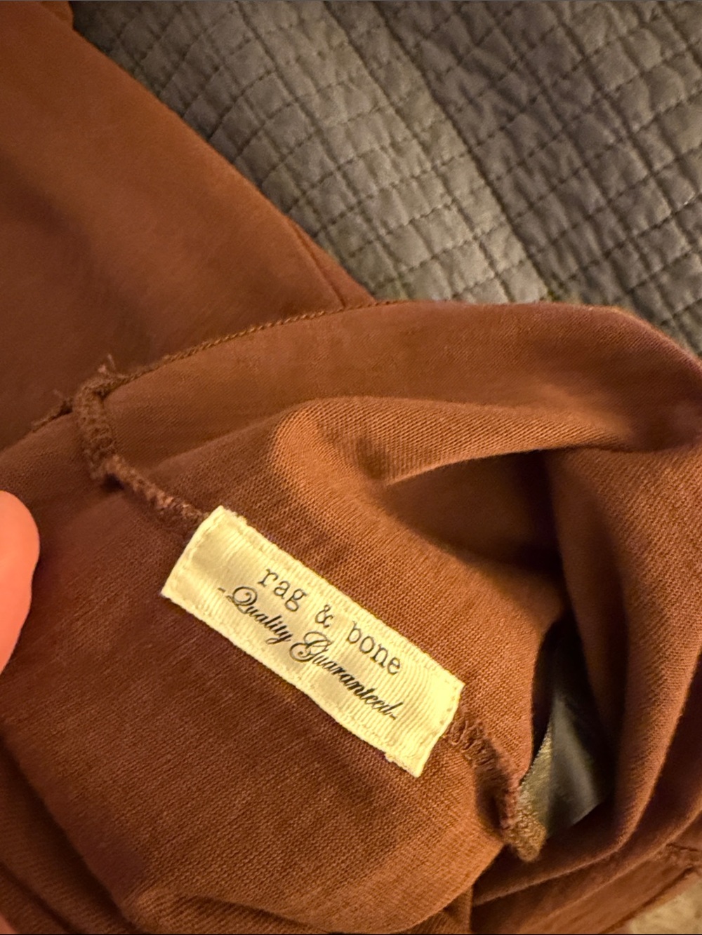 rag & bone Men's Rust-Brown Polo Shirt - Picture 3 of 4
